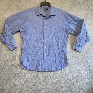 Polo Ralph Lauren Mens Button Down Blue Oxford Long Sleeve Lowell Fit  17 1/2 36
